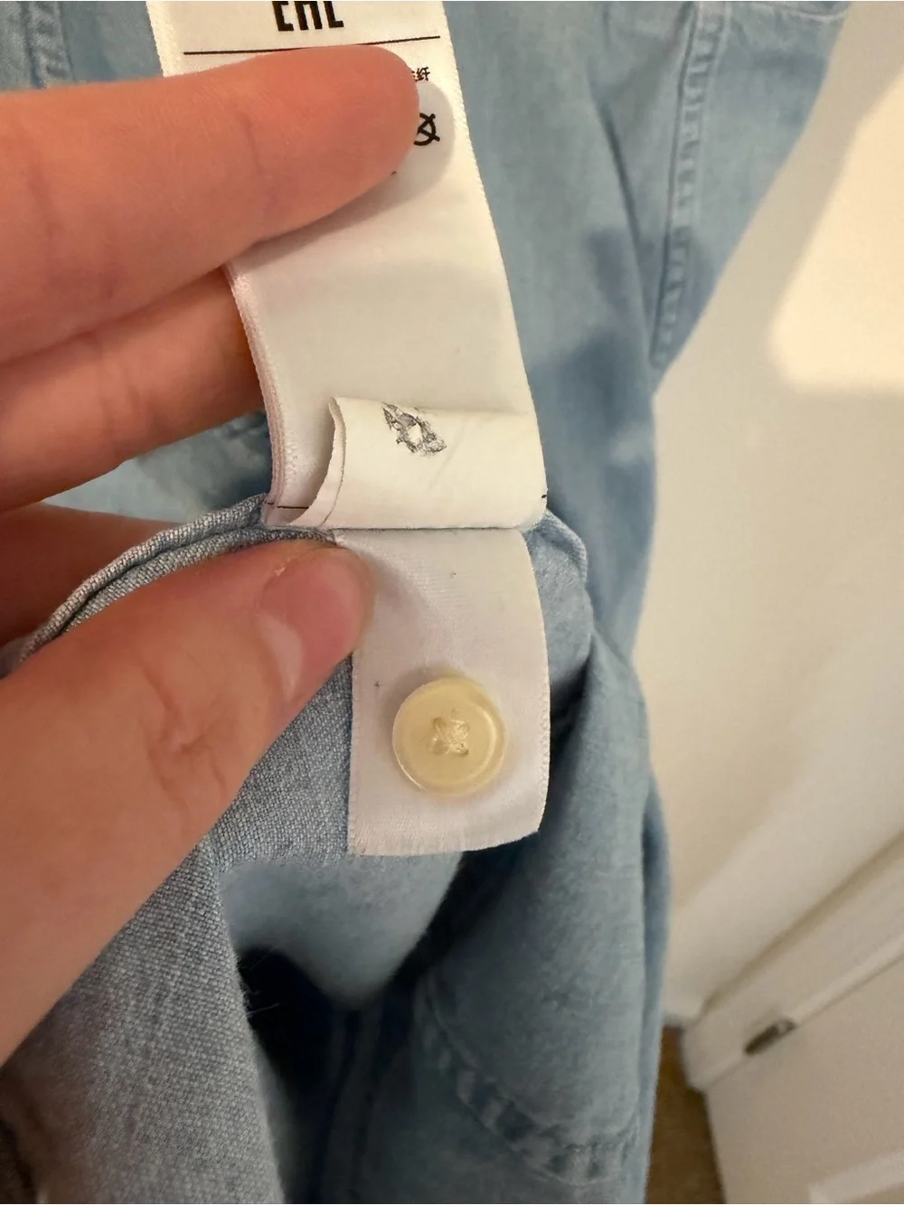 GAP Light Blue Denim A-Line Midi Dress